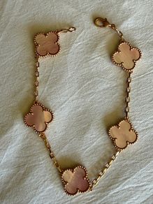 Rose pink MOP clover bracelet