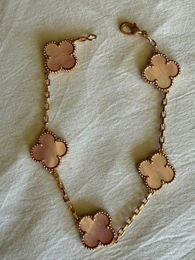 Rose pink MOP clover bracelet