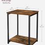 Set of 2 Side Tables, 2-Tier Sofa Side Tables, Bedside Tables with Steel Frames, for Living Room, Bedroom, Home Office, Industrial Style, Rustic Brown and Black Image 5
