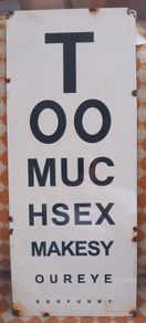 Larrge enamel sign