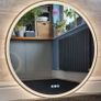 LED Bathroom Mirror 80cm Gold Speakers Music Fog Free Image 2
