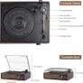 Vinyl Record Player Bluetooth Belt-Driven 3-Speed Turntable, Vintage Retro Record Players Built-in Stereo Speakers Image 5