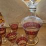 Bohemian Glass Decanter and Glasses Image 2