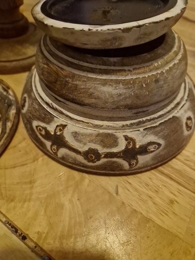 wooden candle holder