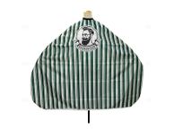 main image for ad Professional Cape Barbers Gown Hair Cutting Apron - THE BARBER Design - Green Stripes