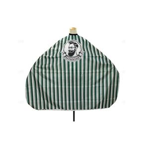 Professional Cape Barbers Gown Hair Cutting Apron - THE BARBER Design - Green Stripes