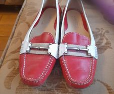Geox slip on red shoes
