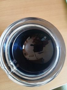 Vintage Heavy Cased Glass Ashtray Deep Cobalt Blue Core