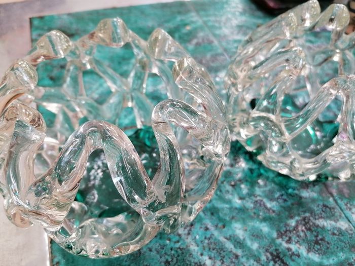 Pair of Glass tea light holders