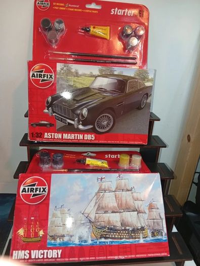 Vintage Airfix Hornby Hms Victory A55104 Aston Martin Db5 A50089 Both Sealed