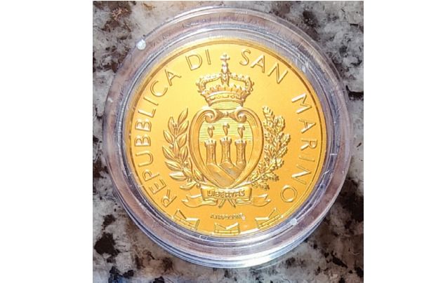 San Marino 10 Euro Gold (.9999) Brilliant Uncirculated Coin 2025 - Falco Pellegrino