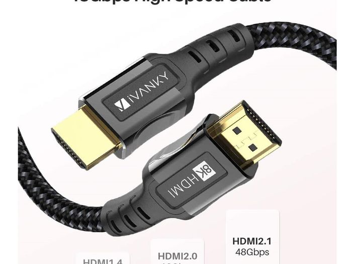 iVanky 2M HDMI 2.1 UHD/3D 8K (7680x4320@60Hz) 48Gbps Zinc Alloy Luxury (Limited Edition) Model Nylon Braided/Gold-Plated Cable (Brand New/Warranty)