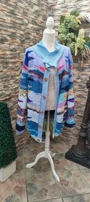 Handknit multicolor cardigan Medium Large
