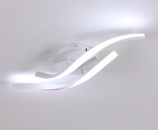 LED Ceiling Light, White Ceiling Lamp 18W, Creative Modern Fitting Ceiling Lighting Future for Living Room Kitchen Bedroom, Cold White Light 6500K, Long 52cm