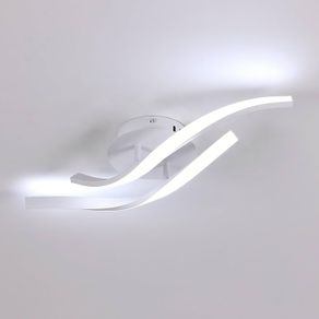 LED Ceiling Light, White Ceiling Lamp 18W, Creative Modern Fitting Ceiling Lighting Future for Living Room Kitchen Bedroom, Cold White Light 6500K, Long 52cm