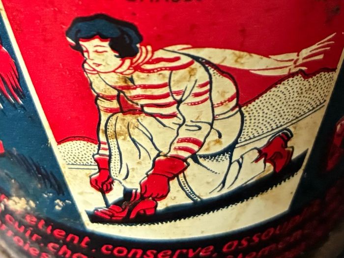 Vintage French Leather Treatment Tin