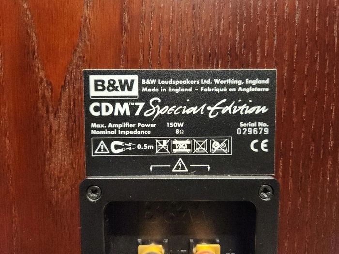 Legendary Bowers and Wilkins CDM 7 Special Edition Series Floorstanding Speakers