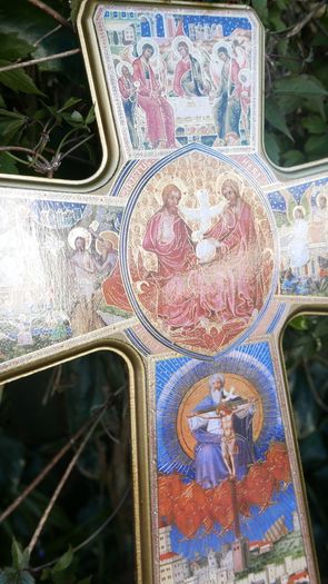 Cross. Crucifix Jesus Christ Decoupage Crucifix Wooden Scenes of His Life wall 15,4" x 11"