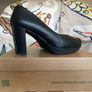 UNISA Black Leather Court Heels Image 4
