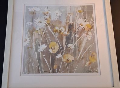 Set of floral pictures in frames