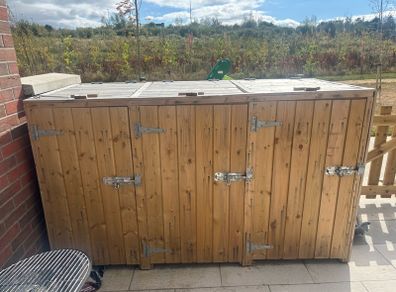 Triple Bay Wooden Wheelie Bin Shed
