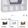HOMCOM Bookcase Storage Shelf with Cushioned Reading Seat, Cube Bookshelf Organizer for Bedroom Living Room, White Image 3
