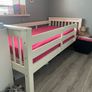 white wooden single bed Image 3