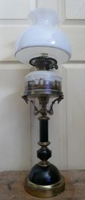 Wonderful  Antique Victorian Oil Lamp height 26"