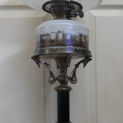 Wonderful  Antique Victorian Oil Lamp height 26"