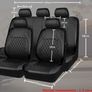 9pcs/Set Car Seat Covers Universal PU Leather Black Seat Protector Covers Full Set Four Seasons Automobile Interior Accessories Image 2