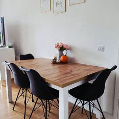 Dining Table - Extendable - Oak & White