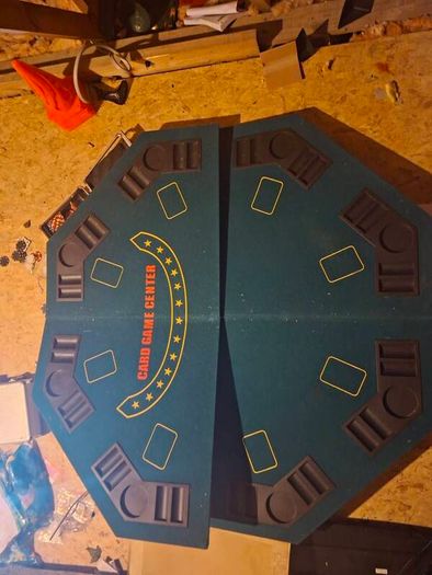 Casino Layout Texas Hold Em Tournament Folding Poker Table Top x2 & Accessories