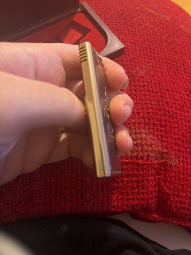 Vintage Japanese Lighter, Heavy gold tone, Original Presentation Case
