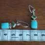 Vintage 925 Sterling Silver Peridot and Natural Turquoise Earrings. Image 5