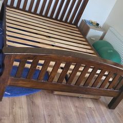 King bed, 5 foot solid wood bed fram for sale