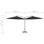 Double Parasol with Steel Pole Black 600 cm Image 8