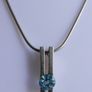Vintage 925 Sterling Silver Pendant with Blue Stone on chain Image 3