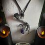 Raven Claw Soldered with Chevron Dream Amethyst Crystal Oddity Talisman Witchy Spiritual Shaman Image 2