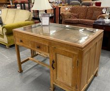 Vintage Solid Wood Display Showcase Desk