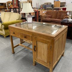 Vintage Solid Wood Display Showcase Desk