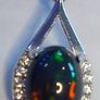 Ethiopian Black Opal 1.65 ct, S925 Silver Pendant rhodium plated Image 2