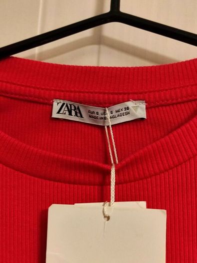 ZARA Red Ribbed Bodysuit Size S / EUR 36
