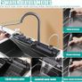 Kitchen Sink with Integrated Pull-Out Faucet 304 Stainless Steel Waterfall Kitchen Sink with Multiple Accessories Image 5