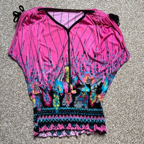 Womens top floral tropical ink UK 8/10