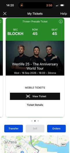 3x Westlife tickets