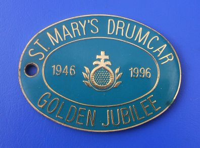 ST. MARY'S DRUMCAR (intellectual disability care home) - Golden Jubilee 1946-1996 commemorative enamel plaque