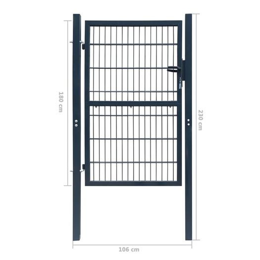 2D Fence Gate (Single) Anthracite Grey 106 x 230 cm