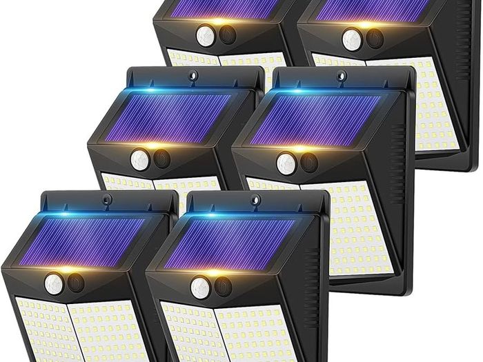 NEW SALE | Security Lights Outdoor Motion Sensor - 144 LED Solar Powered Security Light Outside Garden Fence Lights Waterproof Outdoor Wall Lighting 3 Modes Solar Pir Lights for Front Door Yard Garage
