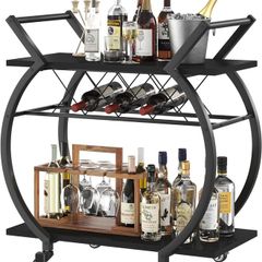 Drinks Trolley for Kitchen, Bar, Dining Room, Living Room, 76 W x 40.5 D x 84 H cm, Vintage