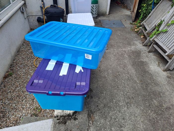 Plastic storage boxes